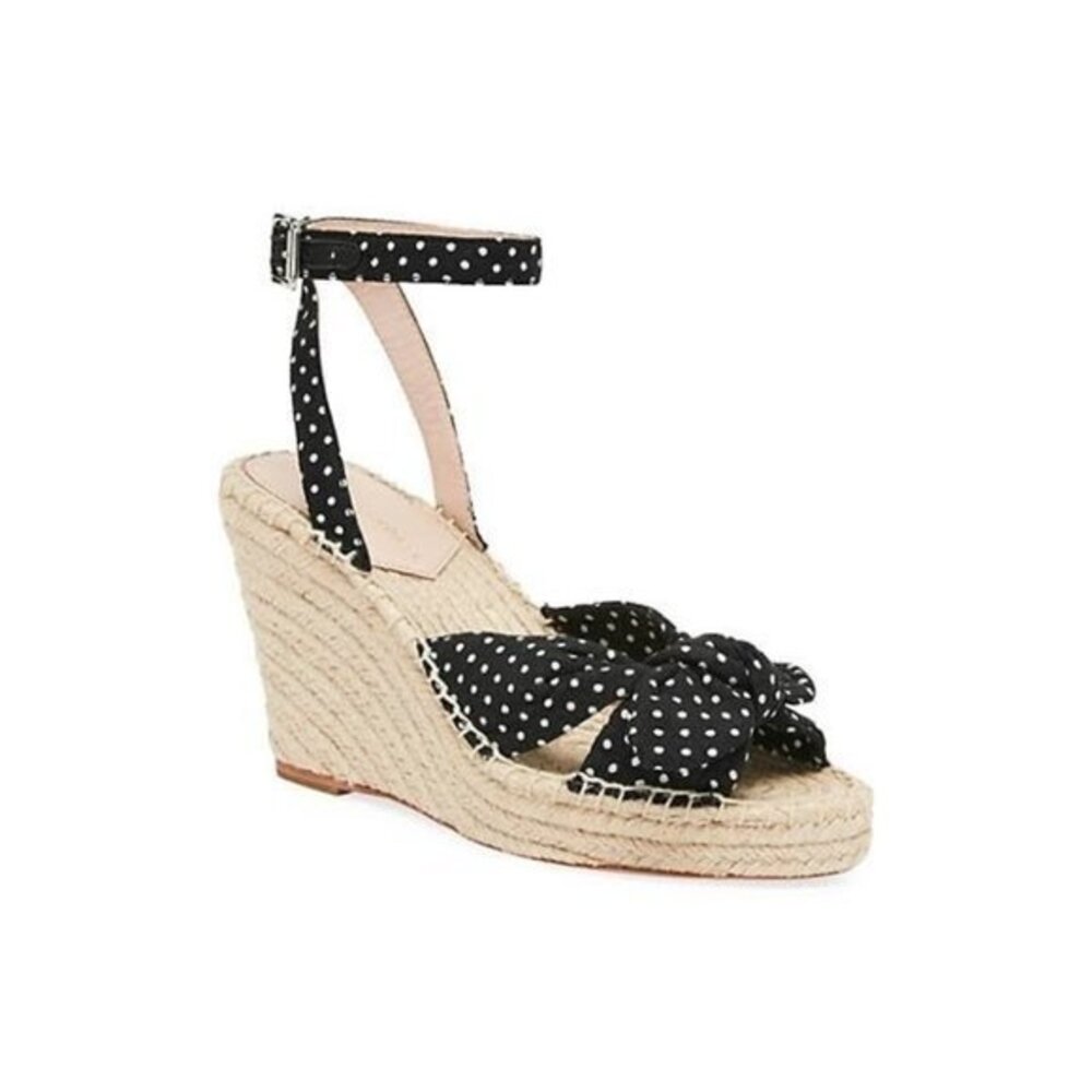 NEW LOEFLER Randal Tessa Espadrille Wedge Polka Dot Sandals size 8.5